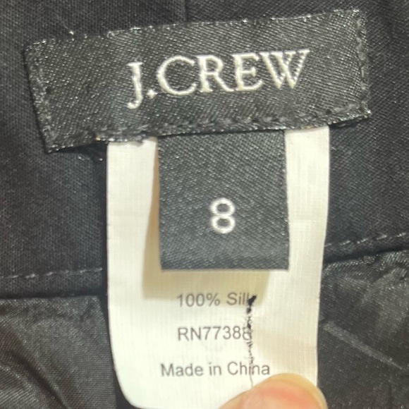 J. CREW 100% Silk Black Shorts Cuffed Hem Size 8 Old Money Quiet Luxury Natural - Picture 4 of 8